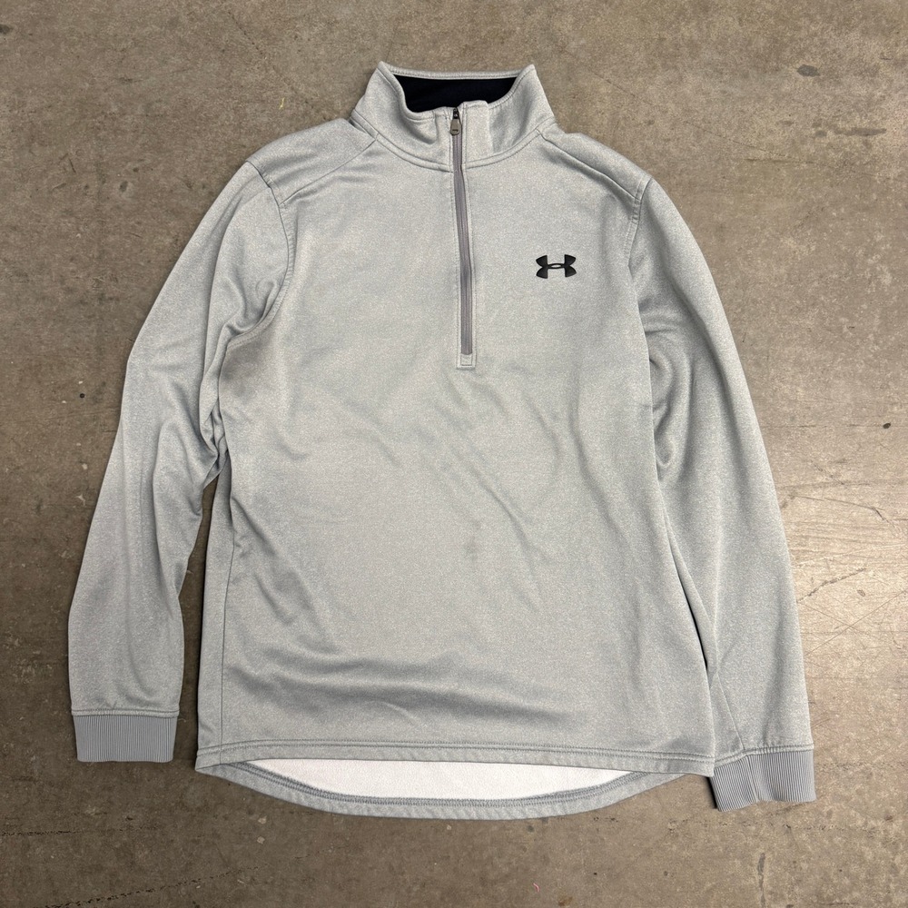 Under Armour Mens Quarter Zip Pullover Gray‎ Fleece Loose Fit Size Medium